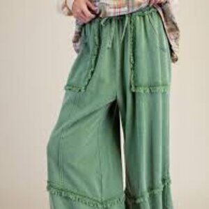 NWT: Easel Drawstring Wide Leg Terry Knit Pants